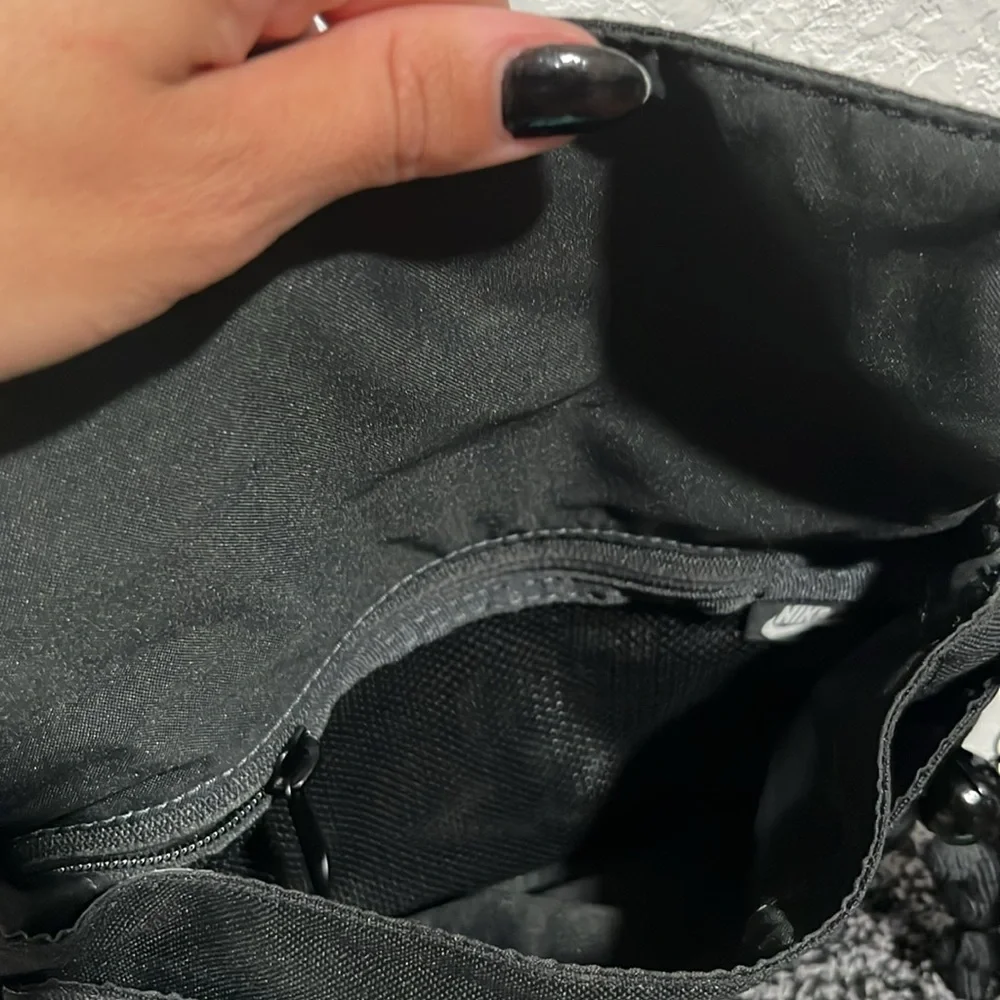 Nike Black Messenger Bag with White Swoosh